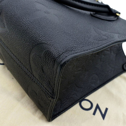 LOUIS VUITTON Onthego PM Monogram Empreinte Tote Shoulder Bag Black