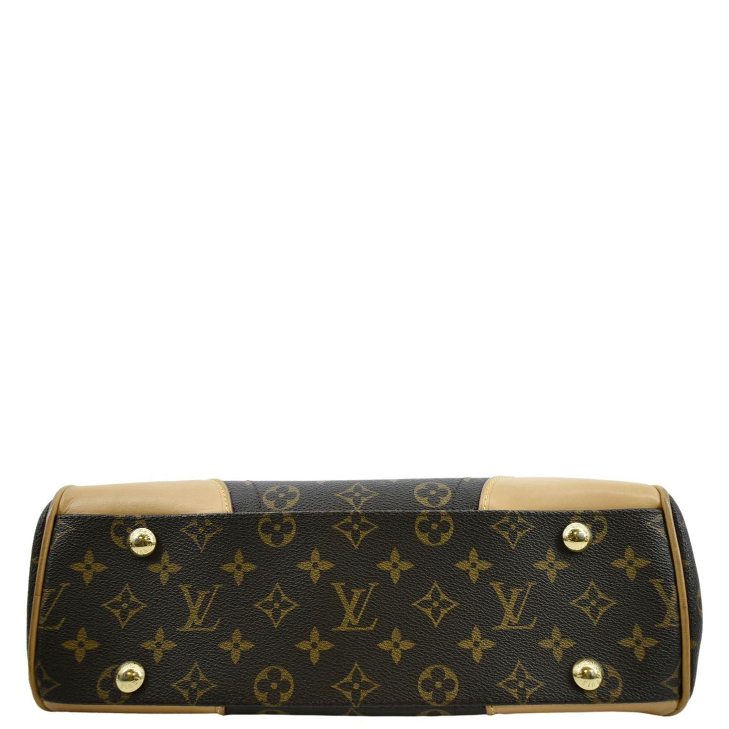 LOUIS VUITTON Beverly MM Monogram Canvas Satchel Bag Brown