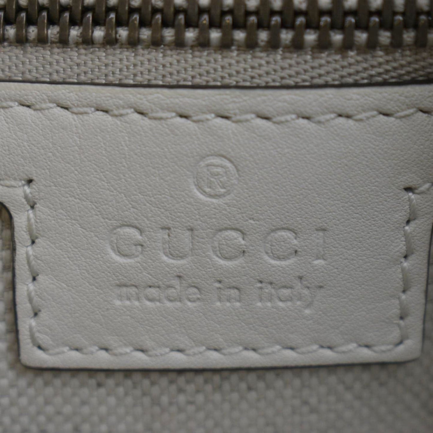 GUCCI Medium Top Handle Leather Shoulder Bag White 715666
