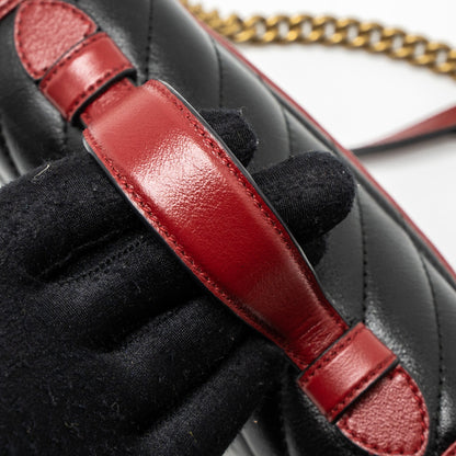 Gucci GG Marmont Mini Top Handle Bag Calfskin Black/Red