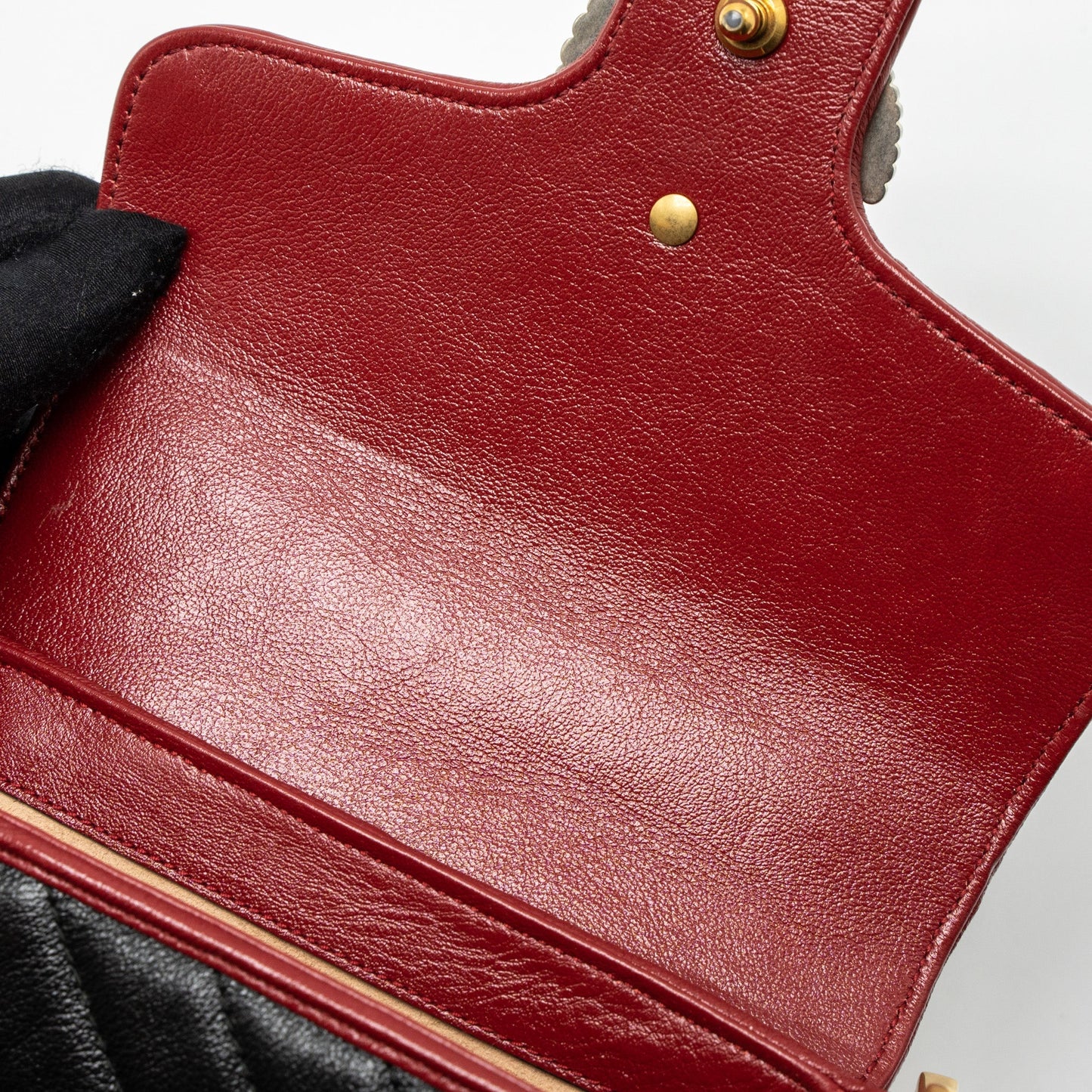 Gucci GG Marmont Mini Top Handle Bag Calfskin Black/Red