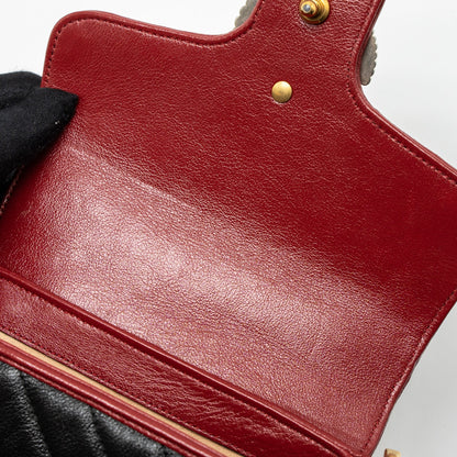 Gucci GG Marmont Mini Top Handle Bag Calfskin Black/Red