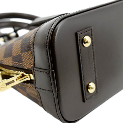 LOUIS VUITTON Alma BB Damier Ebene Satchel Crossbody Bag Brown