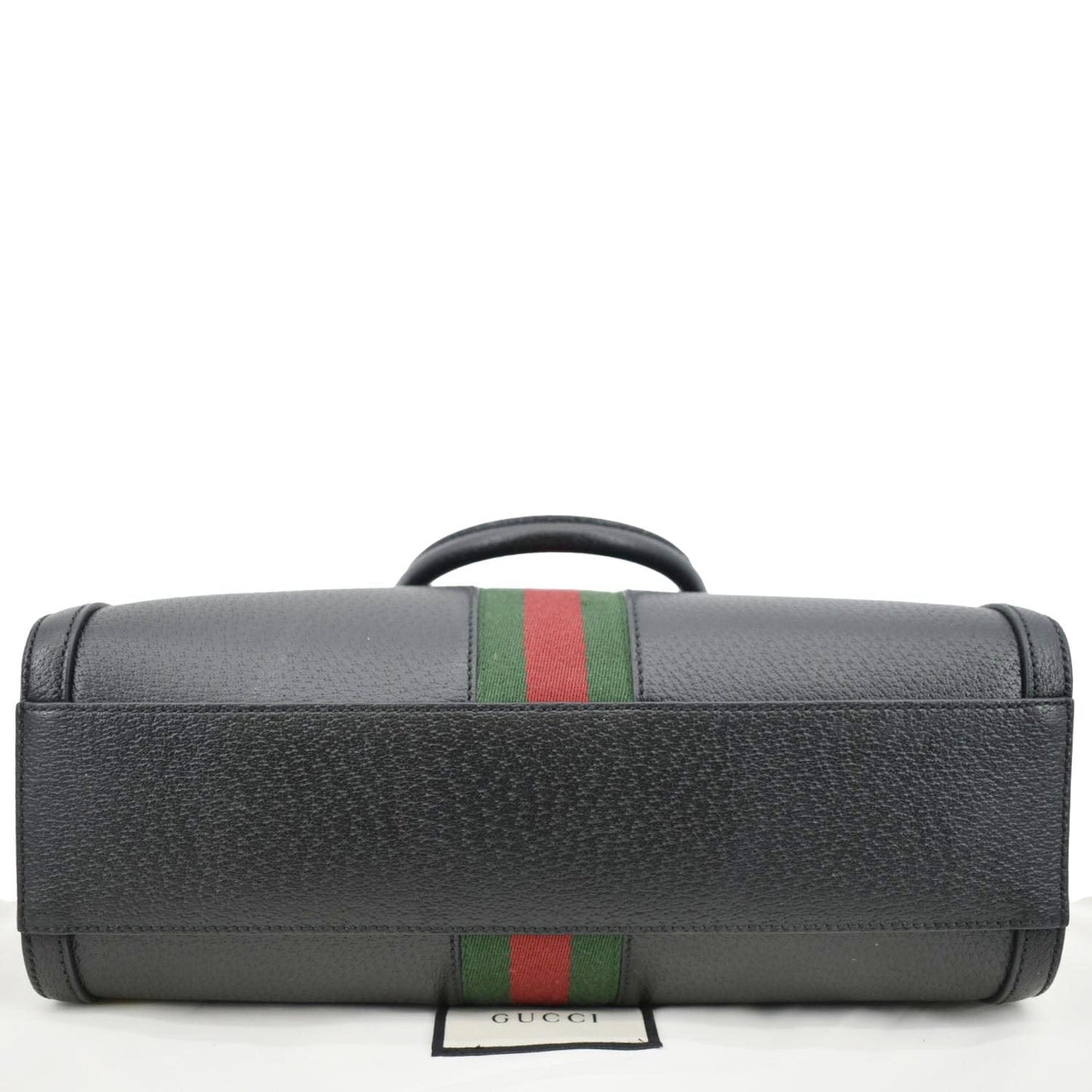 GUCCI Ophidia GG Web Leather Top Handle Shoulder Bag Black 524532