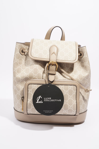 Gucci Interlocking G Backpack Beige / White Supreme Canvas