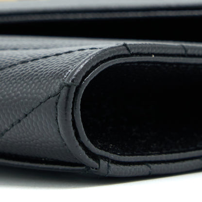 Saint Laurent/YSL Envelop Clutch Grained Calfskin Black GHW