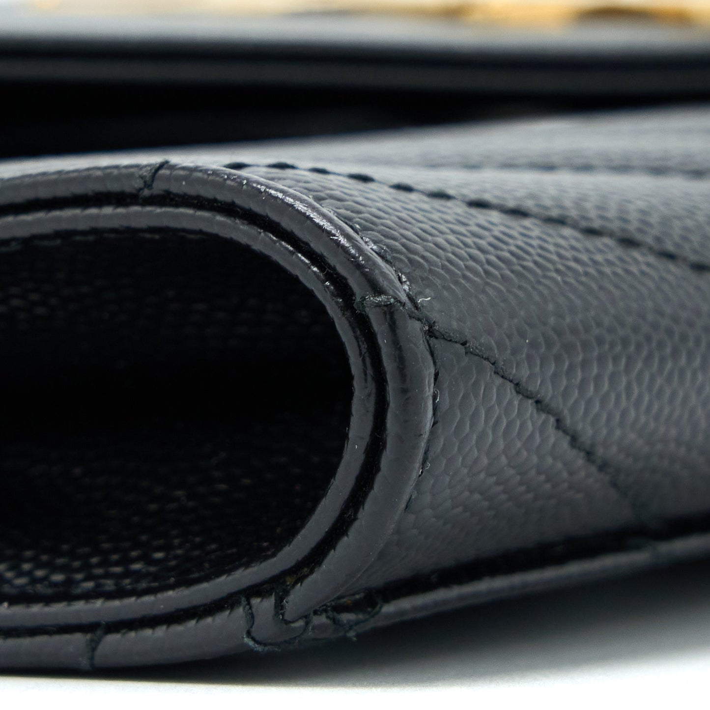 Saint Laurent/YSL Envelop Clutch Grained Calfskin Black GHW