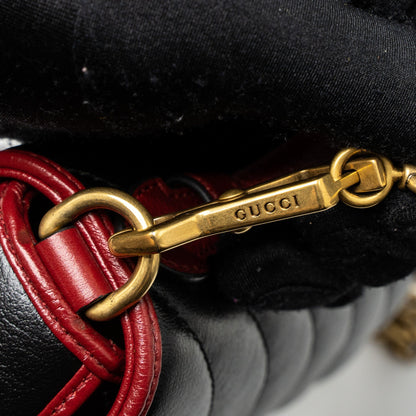 Gucci GG Marmont Mini Top Handle Bag Calfskin Black/Red