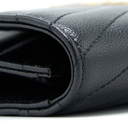 Saint Laurent/YSL Envelop Clutch Grained Calfskin Black GHW