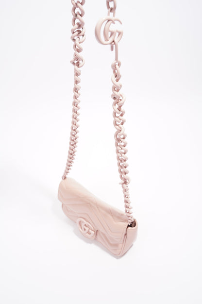 Gucci Womens GG Marmont Chain Belt Bag Pink Leather