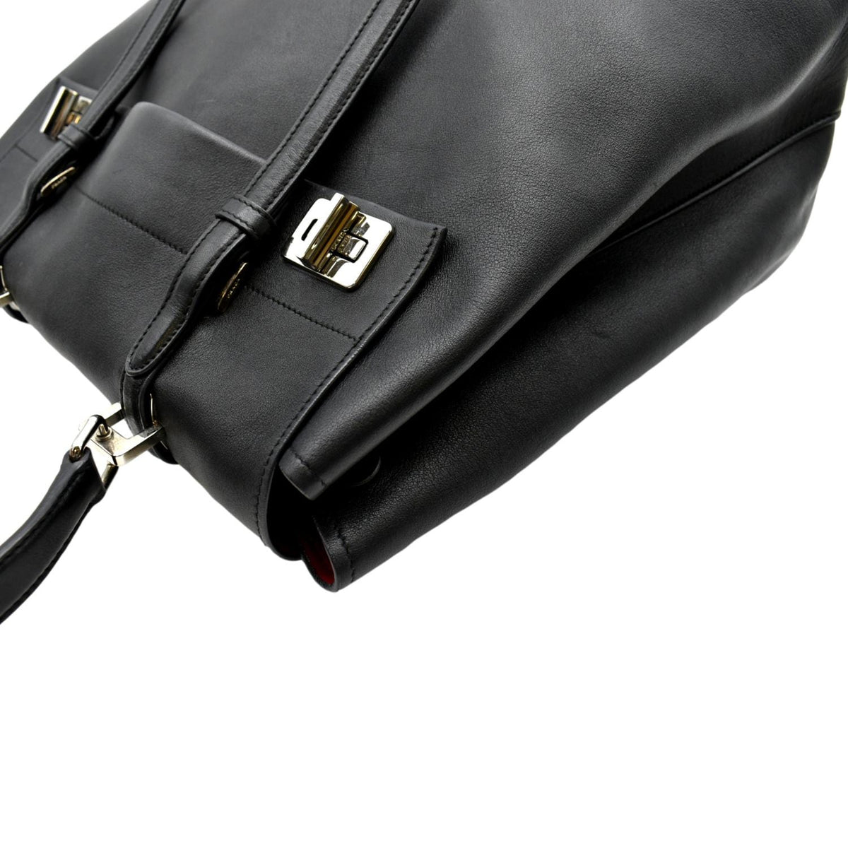 PRADA 2way Leather Tote Shoulder Bag Black BN2815