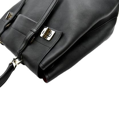 PRADA 2way Leather Tote Shoulder Bag Black BN2815