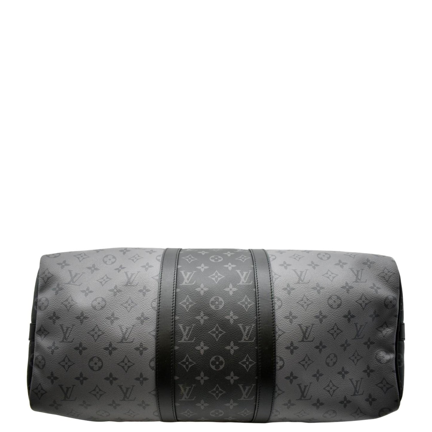 LOUIS VUITTON Keepall 50 Bandouliere Monogram Eclipse Canvas Travel Bag Black