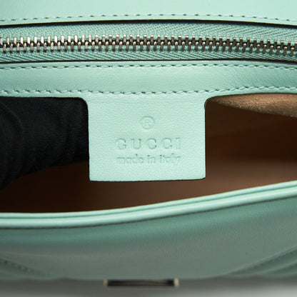 Gucci Small GG marmont bag light green SHW