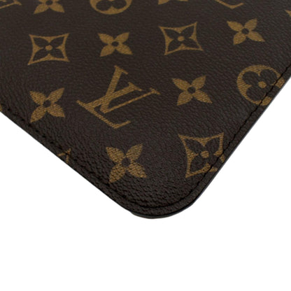 LOUIS VUITTON Neverfull Monogram Canvas Pochette Wristlet Pouch Cerise