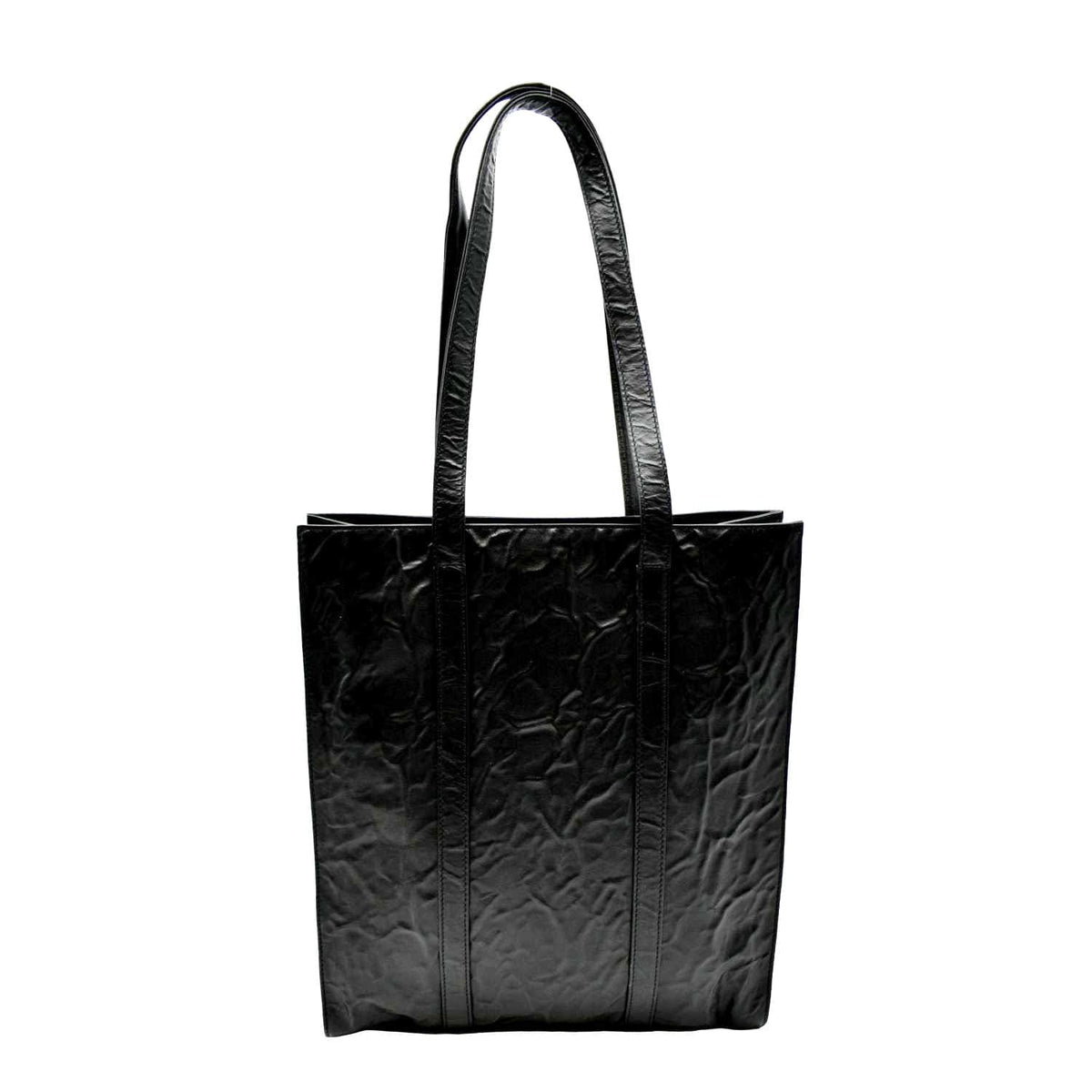 PRADA Small Antique Nappa Leather Tote Black