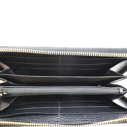 GUCCI GG Marmont Canvas Leather Zip Around Wallet Black 456117
