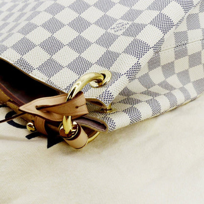 LOUIS VUITTON Graceful MM Damier Azur Hobo Shoulder Bag White