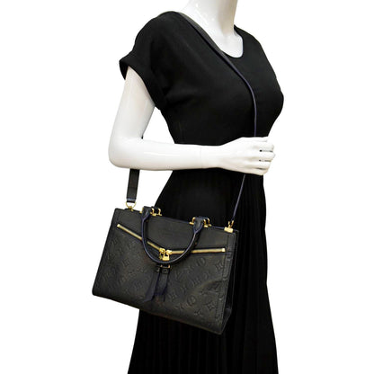 LOUIS VUITTON Sully PM Monogram Empreinte Leather Shoulder Bag Black