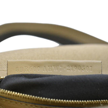 FENDI Vitello King FF Embroidered Baguette Canvas Shoulder Bag Cuoio