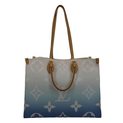 LOUIS VUITTON Pool Onthego GM Monogram Canvas Shoulder Bag Light Blue