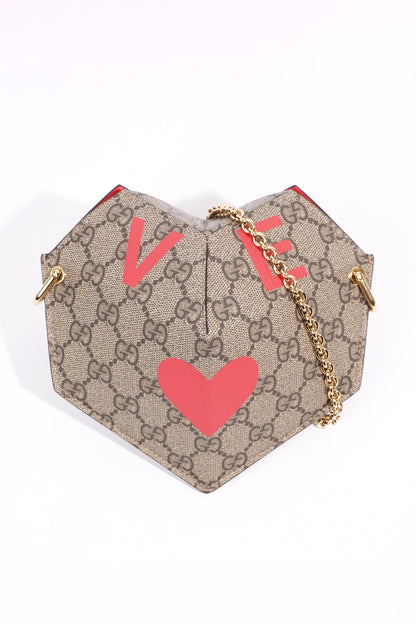 Gucci Small Heart Mini Chain Bag Supreme / Red