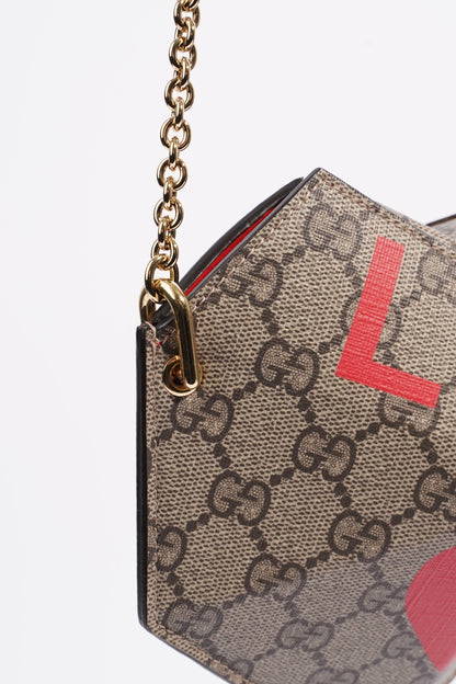Gucci Small Heart Mini Chain Bag Supreme / Red