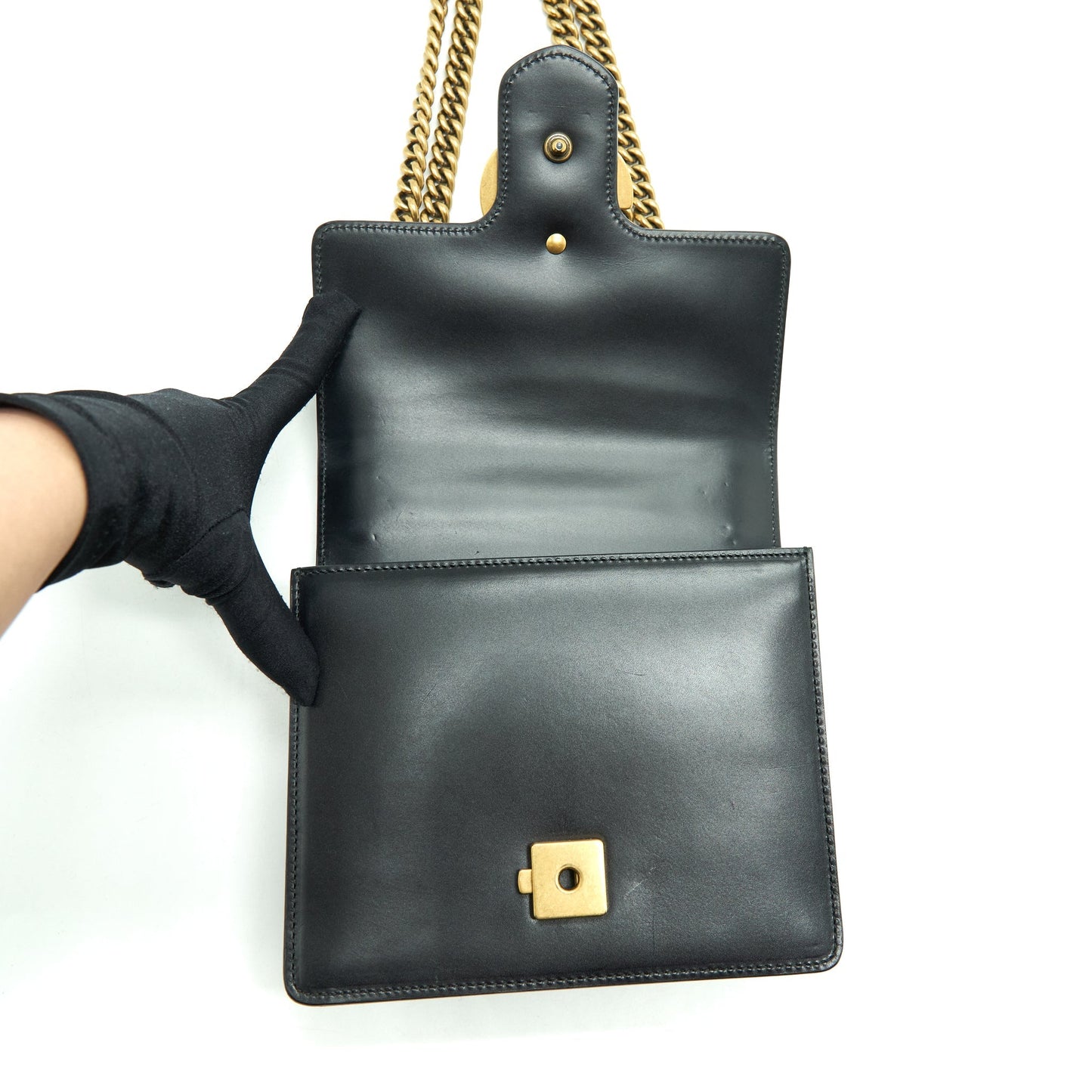 Gucci GG Flap Bag Box Calfskin Black