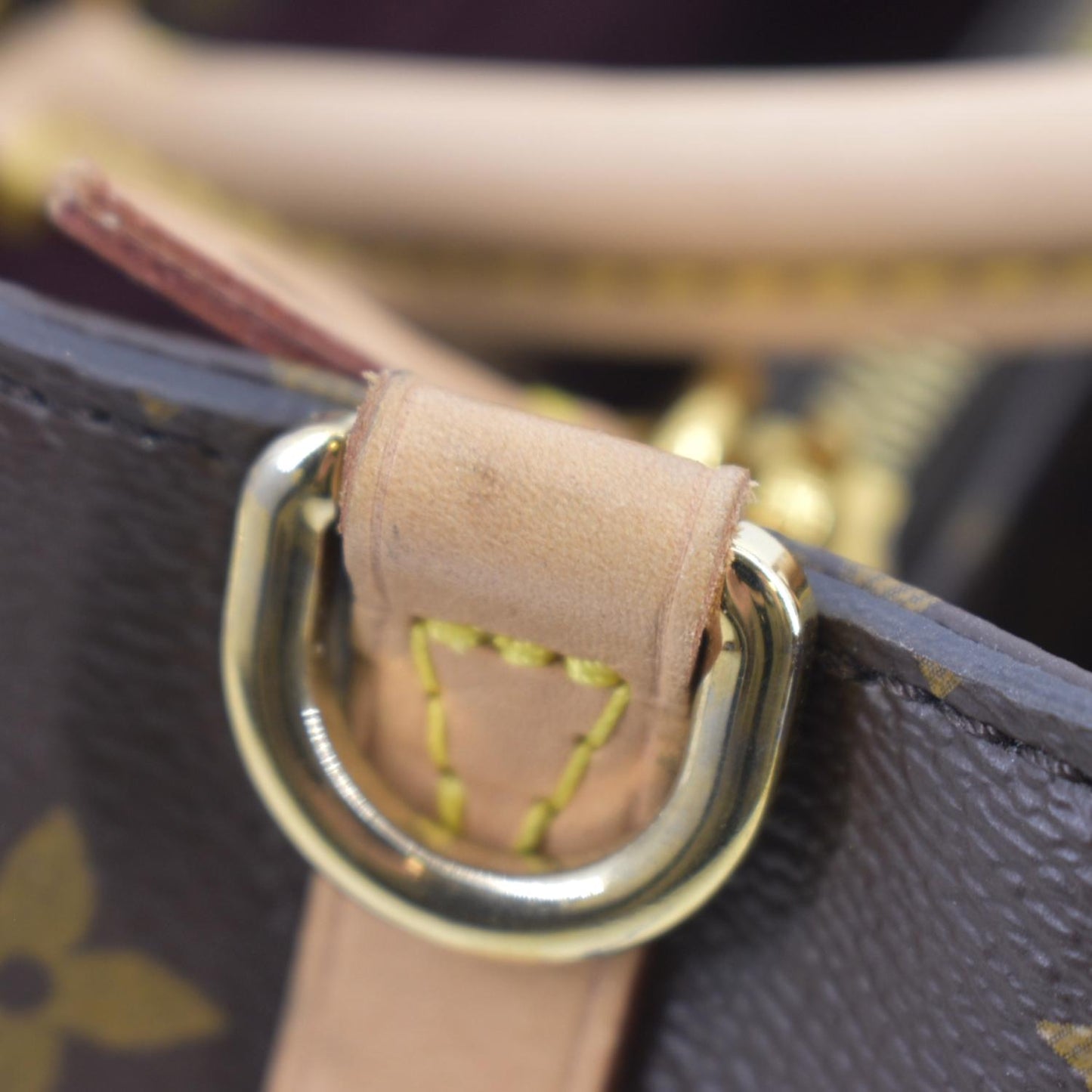 LOUIS VUITTON Montaigne BB Monogram Canvas Satchel Bag Brown