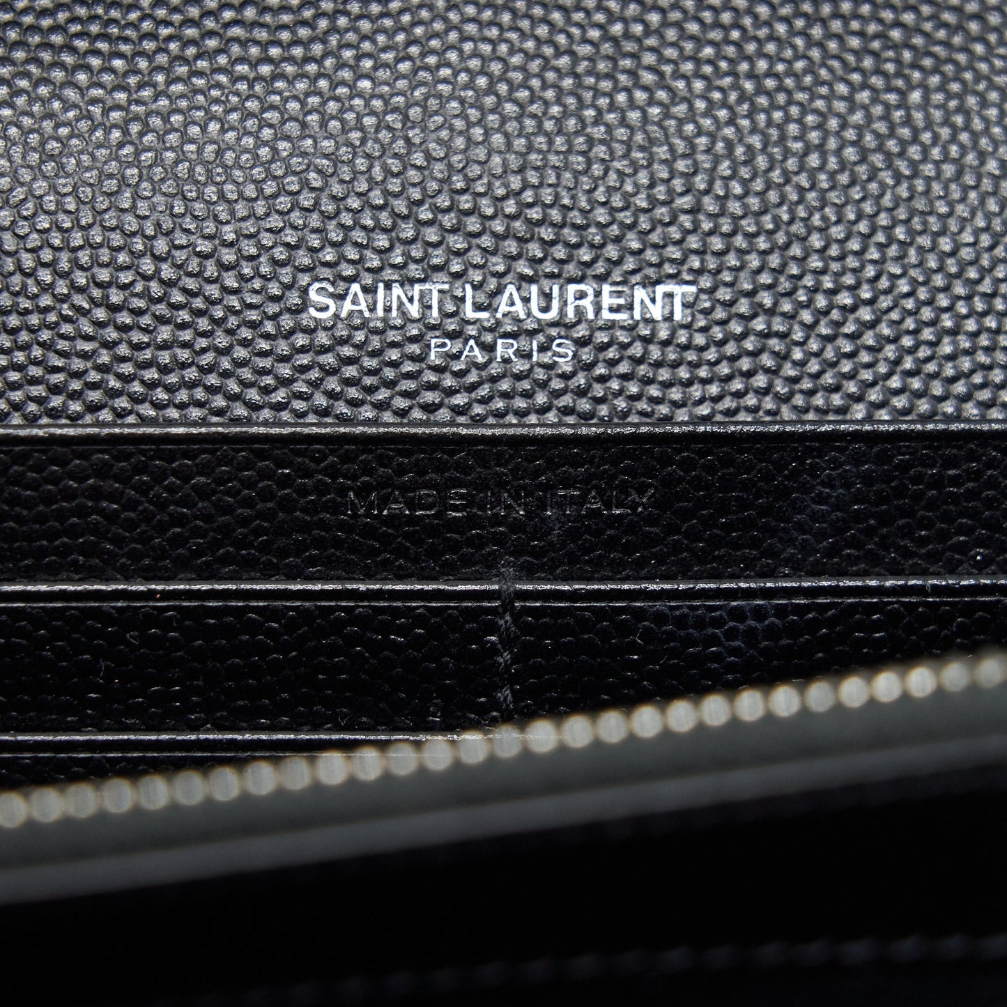 Saint Laurent Envelope Chain Wallet Black with SHW