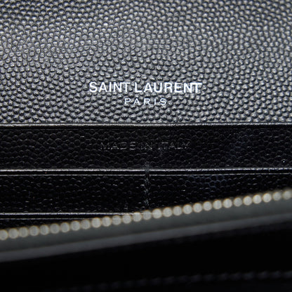 Saint Laurent Envelope Chain Wallet Black with SHW