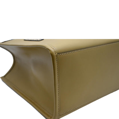 FENDI Sunshine Plexiglass Leather Shopper Tote Bag Tan