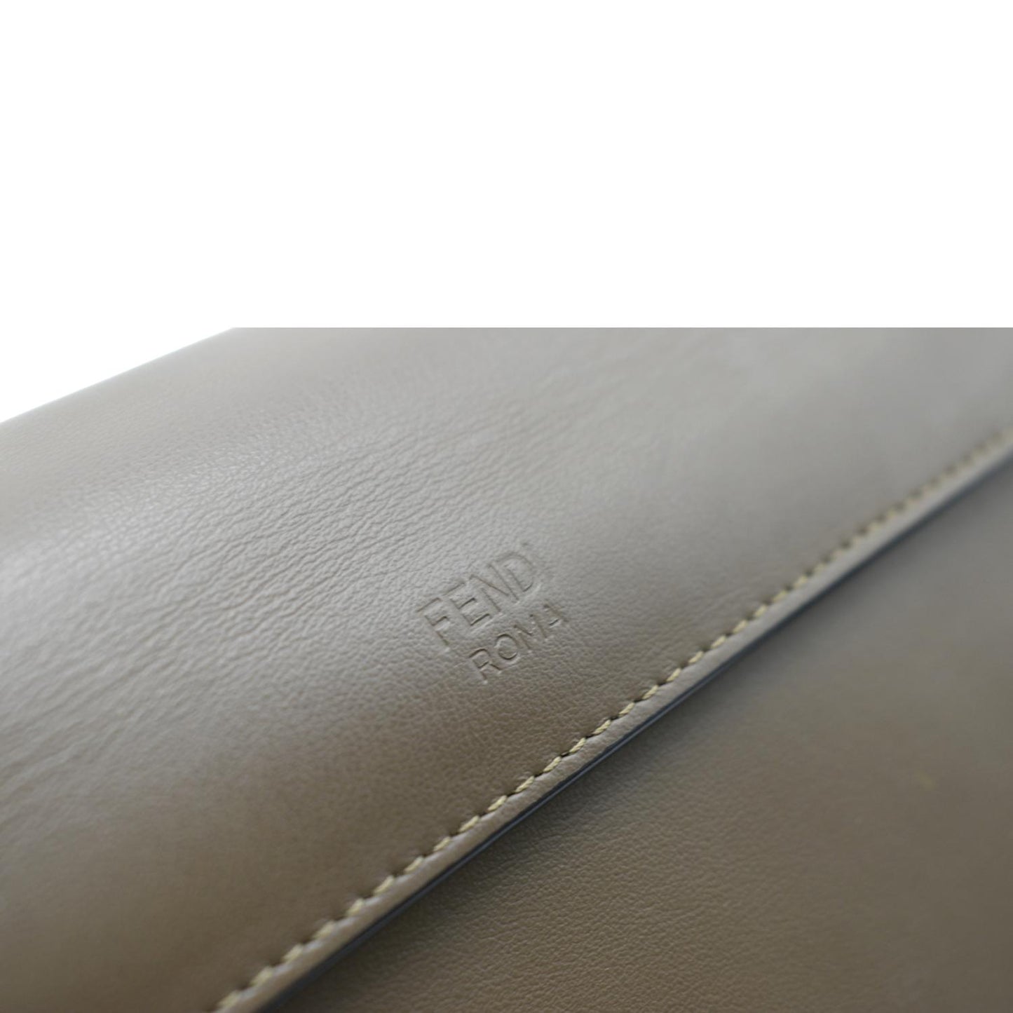 FENDI Kan I F Zucca Leather Shoulder Bag Brown