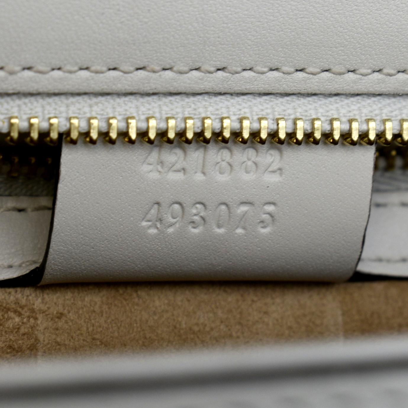 Gucci Sylvie Small Web Leather Shoulder Bag White 421882