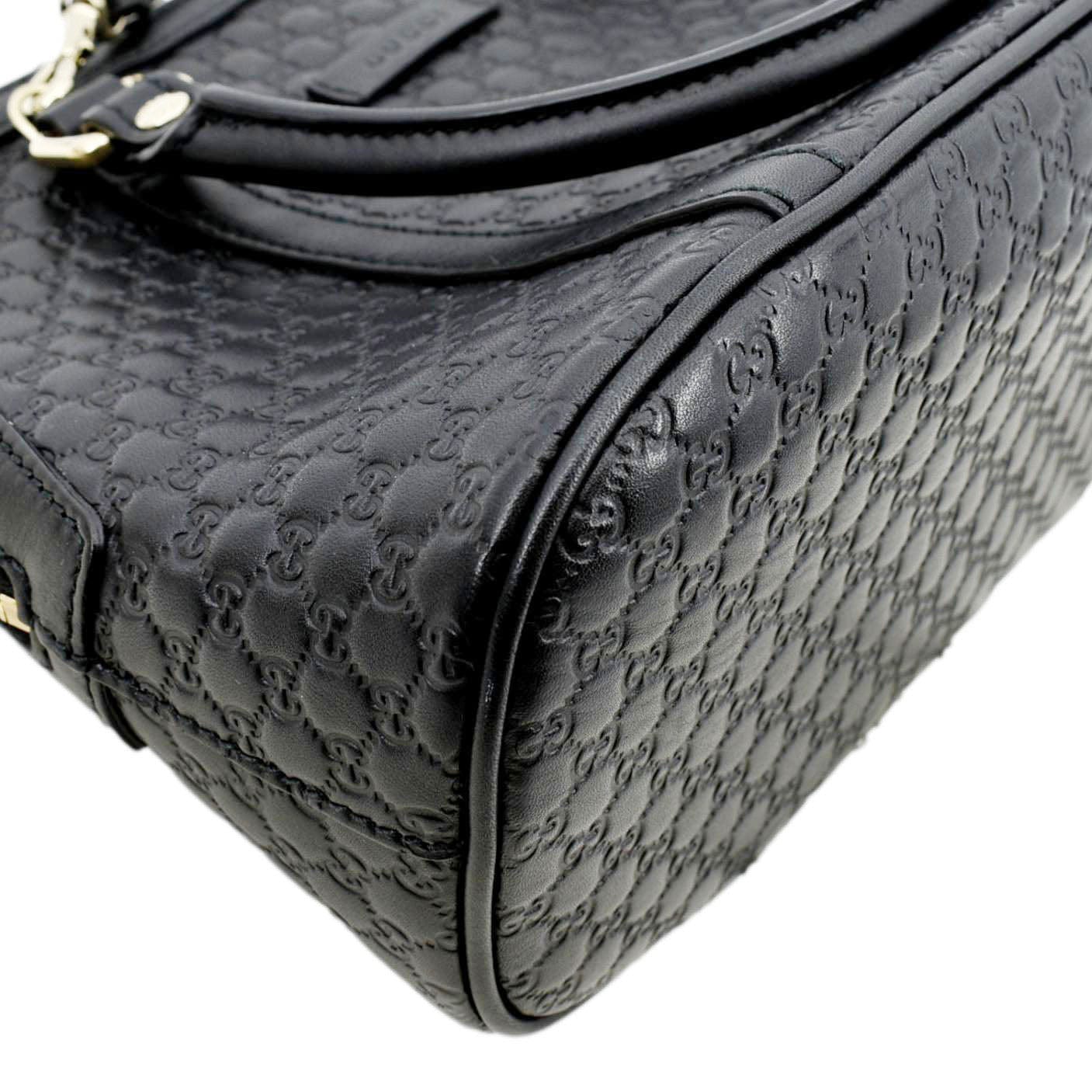 GUCCI Mini Dome Leather Crossbody Bag Black 449654