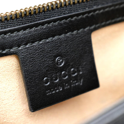 GUCCI GG Marmont Small Matelasse Leather Crossbody Bag Black 443497