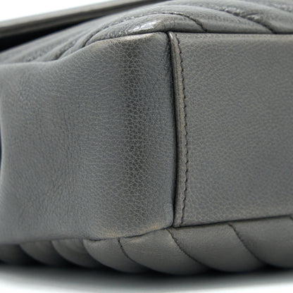 Saint Laurent College Bag Calfskin Grey With Ruthenium Hardware