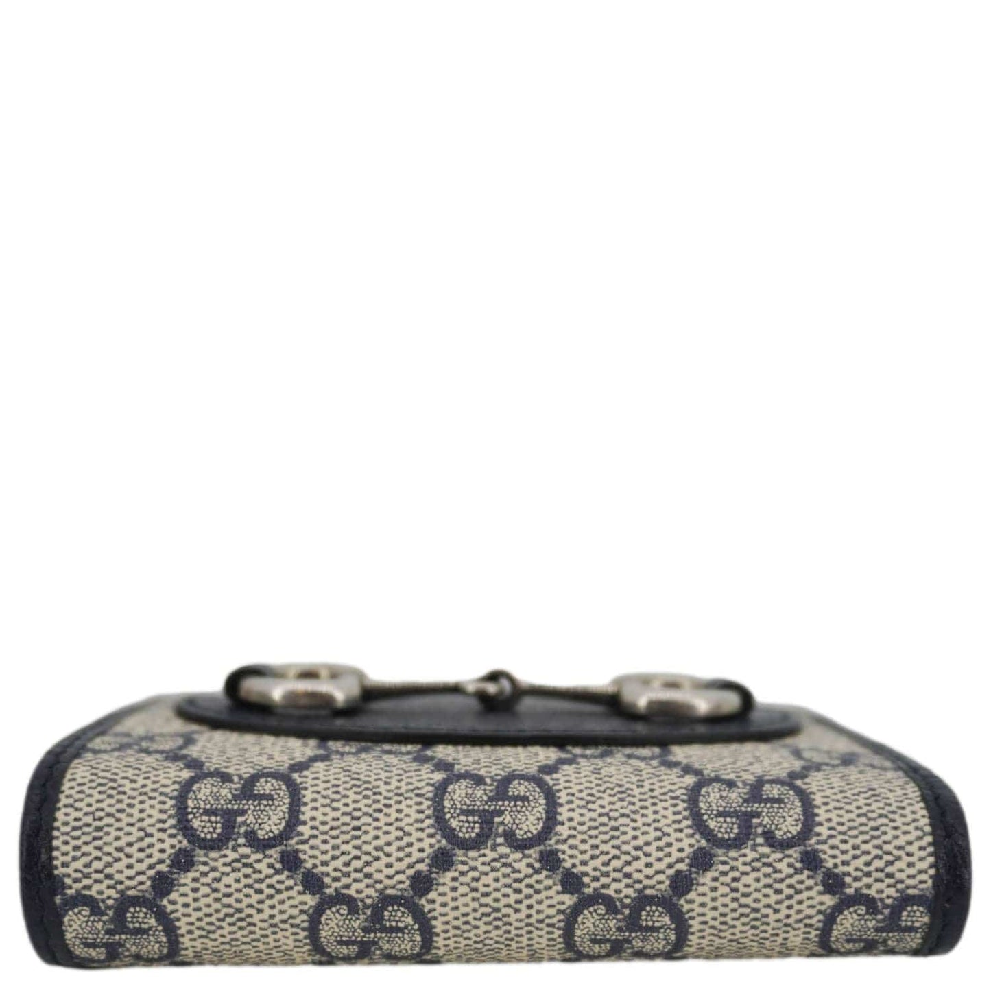 GUCCI Horsebit 1955 GG Supreme Canvas Card Case Wallet Beige 621887