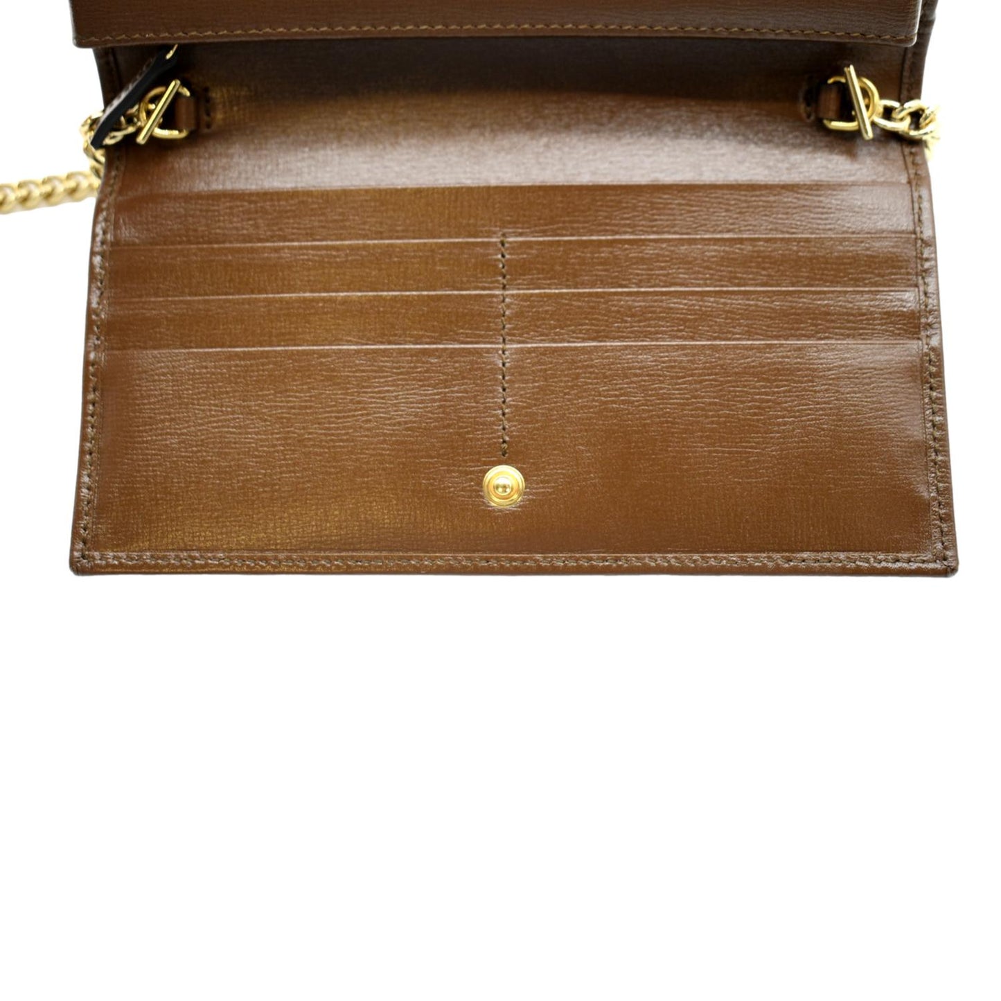 GUCCI Horsebit 1955 GG Supreme Canvas Crossbody Chain Wallet Beige 621392