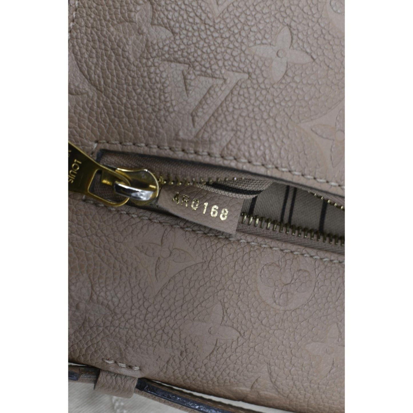 LOUIS VUITTON Metis Pochette Empreinte Leather Crossbody Bag Beige