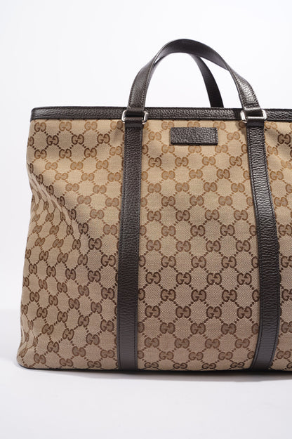 Gucci Womens GG Joy Tote Brown Canvas Large