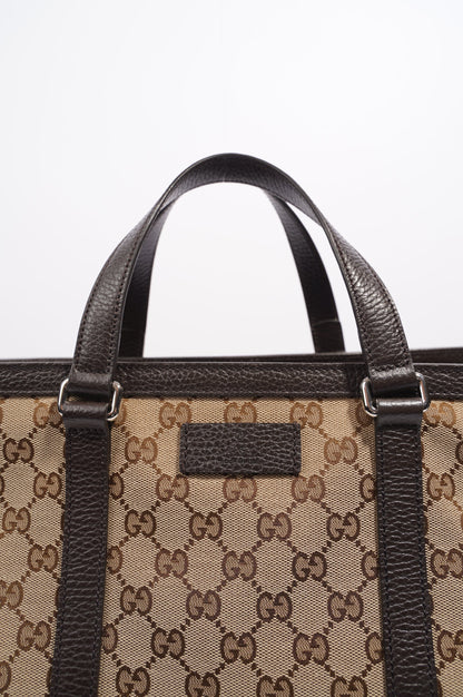 Gucci Womens GG Joy Tote Brown Canvas Large