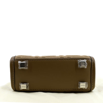 FENDI Mini Sunshine Plexiglass Technical Fabric Vitello Ceylon Shopper Tote Crossbody Bag Sand