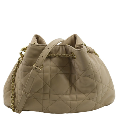 CHRISTIAN DIOR Ammi Macrocannage Lambskin Shoulder Bag Sand Rose