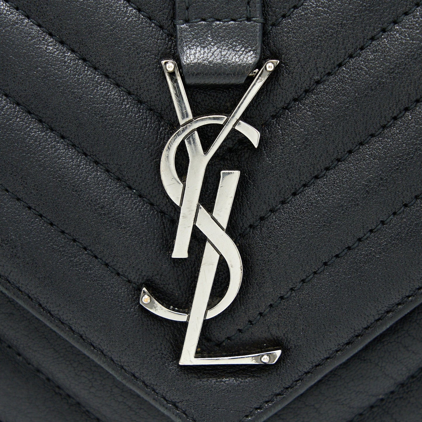 Saint Laurent/YSL Quilted Medium College Bag Lambskin Black Ruthenium Hardware