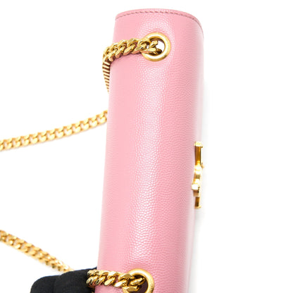 Saint Laurent Mini Kate Bag Grained Calfskin Pink GHW