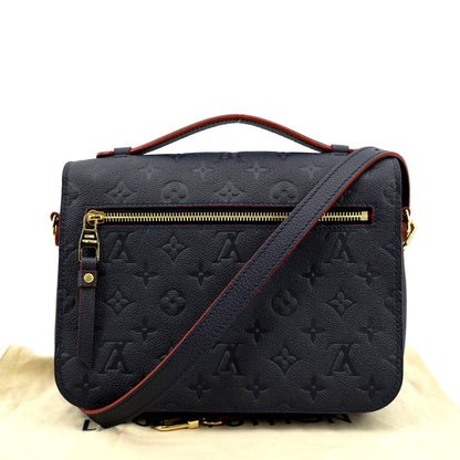 LOUIS VUITTON Metis Pochette Empreinte Leather Crossbody Bag Navy Blue