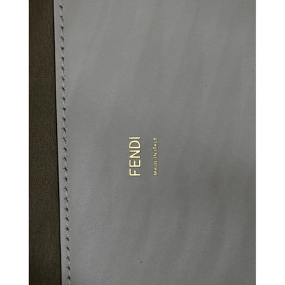 FENDI Sunshine Plexiglass Leather Shoulder Tote Bag White