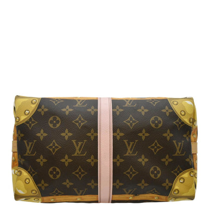 LOUIS VUITTON Summer Trunks Speedy 30 Monogram Canvas Satchel Bag Brown