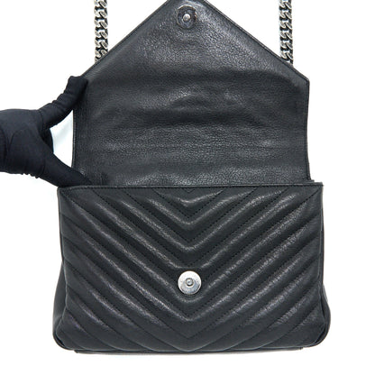 Saint Laurent/YSL Quilted Medium College Bag Lambskin Black Ruthenium Hardware